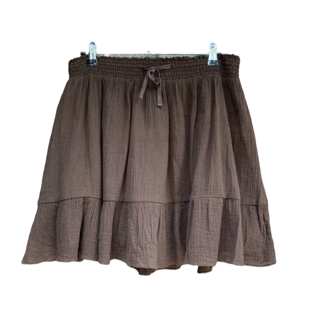 OLD NAVY Smocked Brown Mini Skirt Size L